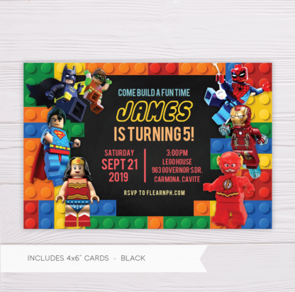 Superheroes Lego Invitation Template
