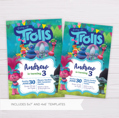 Trolls Invitation Template