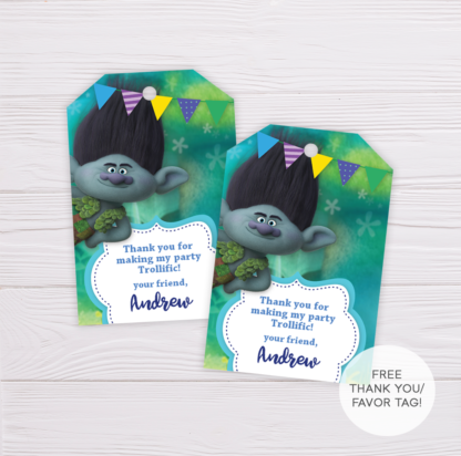 Trolls Thank You Card Template