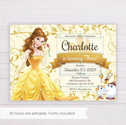 Beauty and the Beast Invitation Template