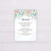 Blue Watercolor & Blush Flowers Wedding Invitation Suite Template - Details Card