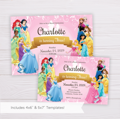 Disney Princesses Invitation Template