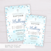 Blue & Silver Circles/Dots Baptism Invitation Template