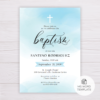 Blue Watercolor Baptism Invitation Template