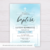 Blue Watercolor Baptism Invitation Template