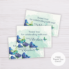 Blue Watercolor Flowers Thank You Card Template