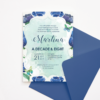 Debut Invitation Template with Blue Flowers
