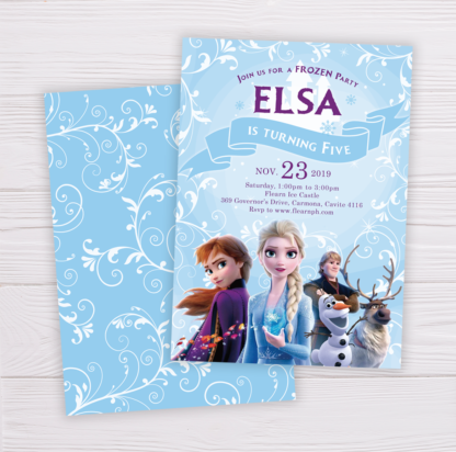 Frozen 2 Invitation with Back Side