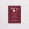 Maroon Marsala Flowers Wedding Invitation Suite Template - Thank You Card