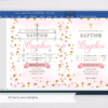 Pink & Gold Circles/Dots Baptism Invitation Template