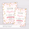 Pink & Gold Circles/Dots Baptism Invitation Template