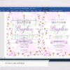 Purple & Gold Circles/Dots Baptism Invitation Template