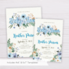 Blue Flowers Baby Shower Invitation Template
