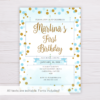 Blue & Gold Glitter Birthday Invitation Template