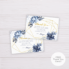 Blue Watercolor Flowers with Gold Frame Bridal Shower Thank You Card Template