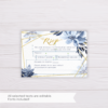 Blue Watercolor Flowers with Gold Frame Wedding Invitation Suite Template - RSVP