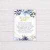 Blue Watercolor Flowers with Gold Frame Wedding Invitation Suite Template - Wishing Well