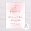 Pink & Gold Baptism Invitation Template