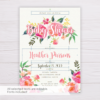Pink Flowers Baby Shower Invitation Template