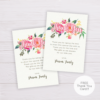Pink Flowers Thank You Card Template