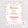 Pink & Gold Glitter Birthday Invitation Template