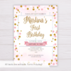 Pink & Gold Glitter Birthday Invitation Template