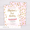 Pink & Gold Glitter Birthday Invitation Template