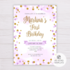 Purple & Gold Glitter Birthday Invitation Template