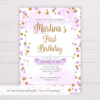 Purple & Gold Glitter Birthday Invitation Template