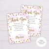 Purple & Gold Glitter Birthday Thank You Card