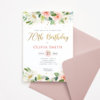 70th Birthday Invitation Template (Blush & Gold)
