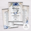 Blue Flowers Floral Bohemian Debut Invitation Template