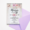Bohemian Invitation Template with Purple/Lavender Flowers