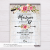 Pink Flowers Floral Bohemian Invitation Template