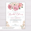 Old Rose Flowers Romantic Bridal Shower Invitation Template