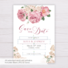 Old Rose Flowers Romantic Save the Date Template