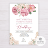Old Rose Flowers Romantic Wedding Invitation