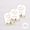 Watercolor Blush Flowers & Gold Thank You Card Template