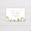 Watercolor Blush Flowers & Gold Debut Invitation Template - RSVP Card