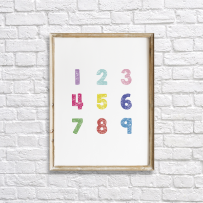 Colorful Numbers Nursery Wall Decor Printable