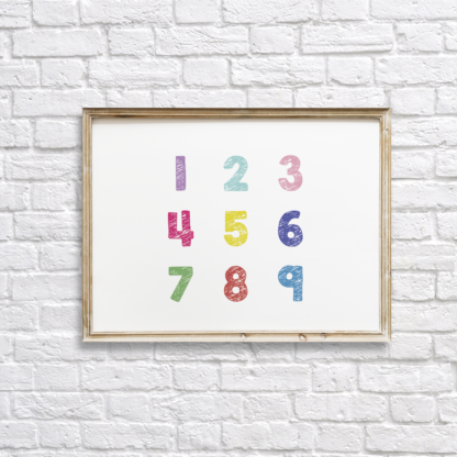 Colorful Numbers Nursery Wall Decor Printable