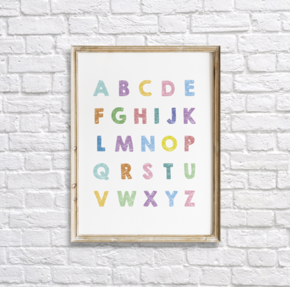 Colorful Alphabet Nursery Wall Decor Printable