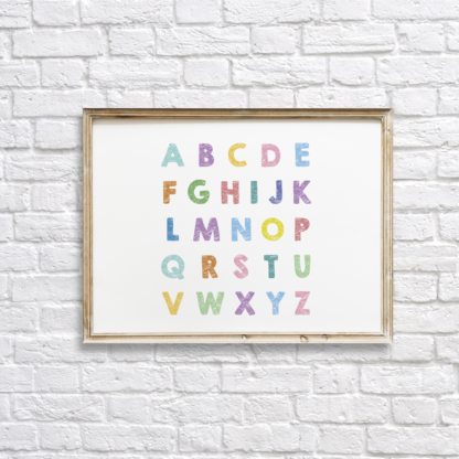 Colorful Alphabet Nursery Wall Decor Printable