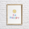 Be Happy Colorful Nursery Wall Decor Printable