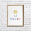 Be Happy Colorful Nursery Wall Decor Printable