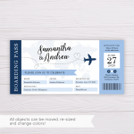 Boarding Pass Wedding Invitation Template – Dgtally