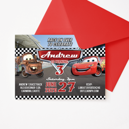 Cars Lightning McQueen Birthday Invitation Template