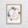 Feathers Wreath Free Spirit Bohemian Wall Art Printable - Pink