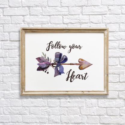 Follow Your Heart Bohemian Arrow Wall Decor Printable
