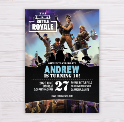 Fortnite Birthday Invitation